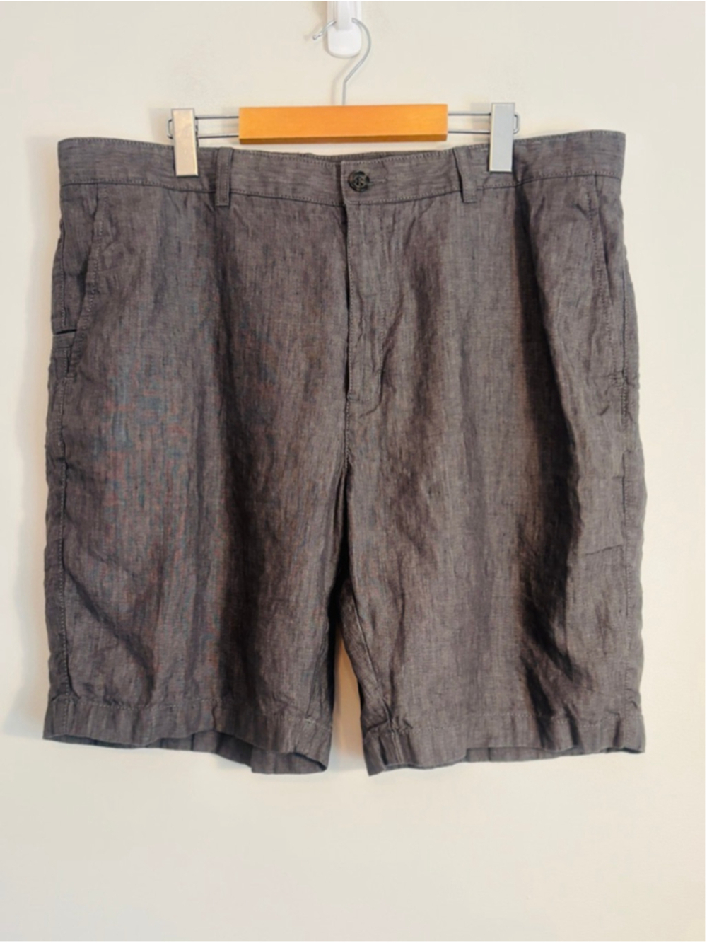 JOSEPH ABBOUD Mens Linen Shorts Waist 42 Gray